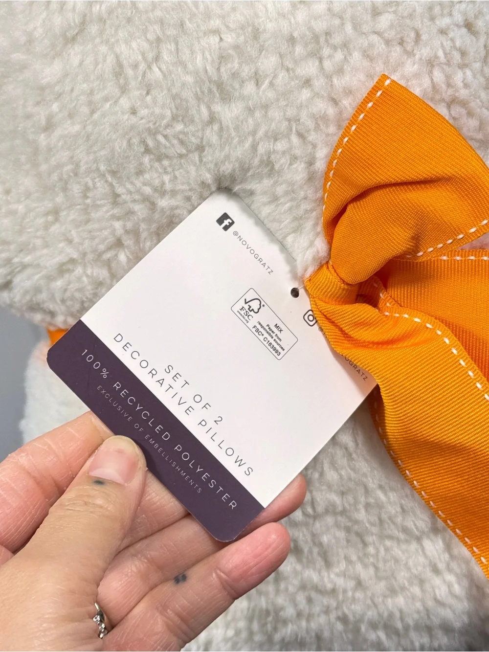 NEW Novogratz Ghost Sherpa Halloween Pillows